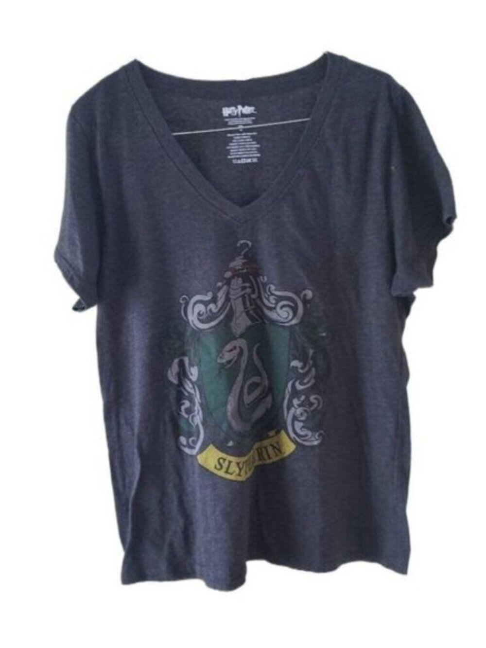 Harry Potter Slytherin Crest Dark Gray Short Sleeve T-Shirt RN# 115665